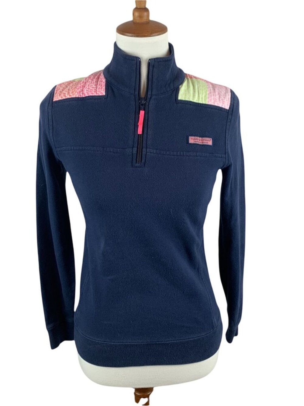 Vineyard Vines Pullover Blue Whale Shep Shirt Performance 1/4 Zip Womens Size XX